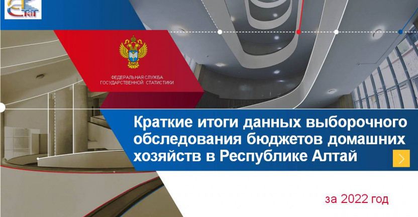 Краткие итоги данных выборочного обследования бюджетов домашних хозяйств в Республике Алтай. 2022 год